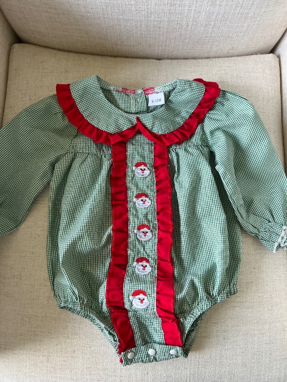 Christmas Collared Bubble Romper